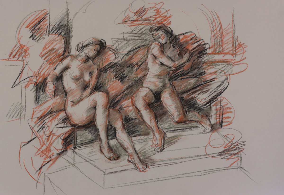 untitled; chalk on paper, 70 x 100 cm, 2020