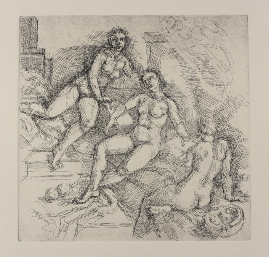 Artemis; etching, 25 x 25cm, 2024