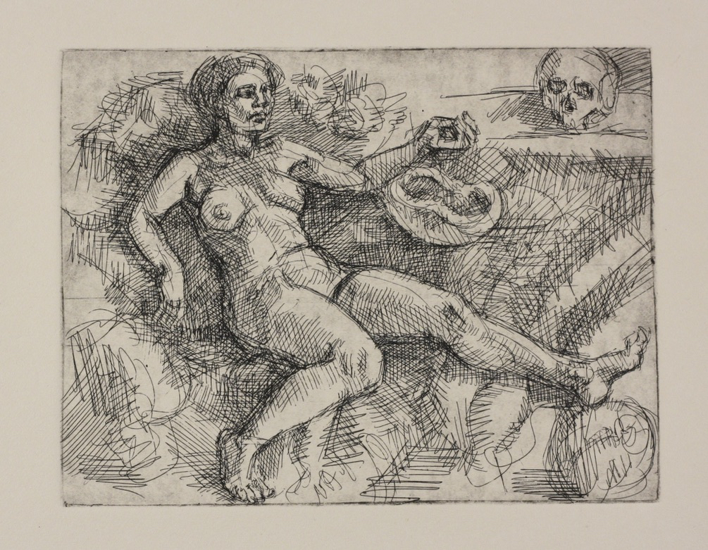 Maenad; etching, 12 x 16 cm, 2024