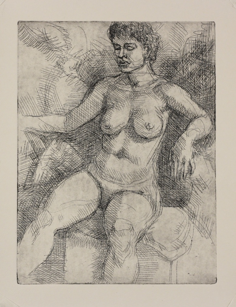 Maenad; etching, 20 x 12 cm, 2024