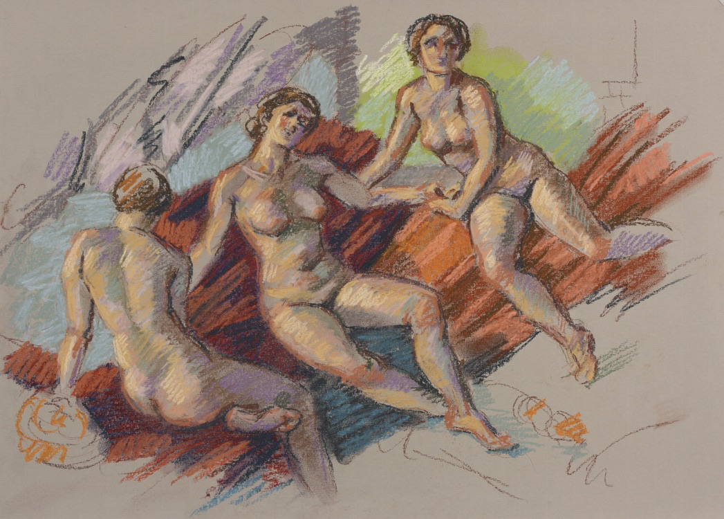 Artemis; pastel on paper, 48 x 66 cm, 2024
