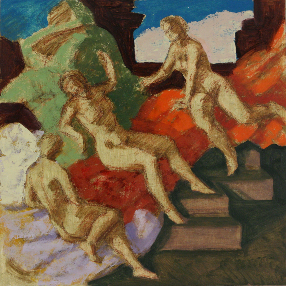 Artemis; oil on canvas board, 40 x 40 cm, 2023